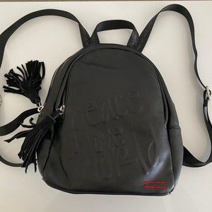 Peace Love World Black Mini Backpack